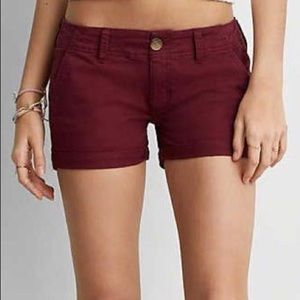 American Eagle Burgundy Shorts